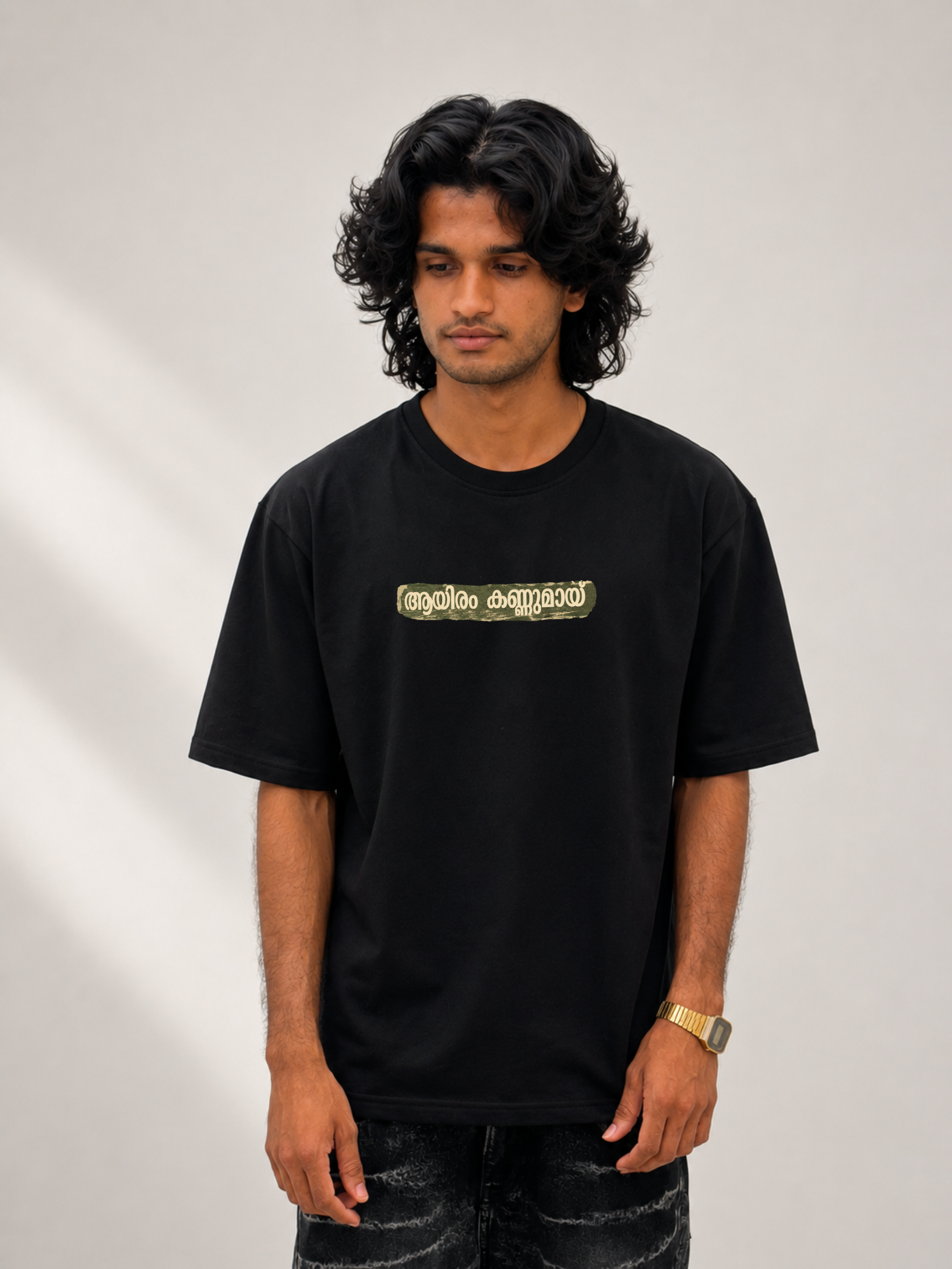1000 eyes new black oversized tee
