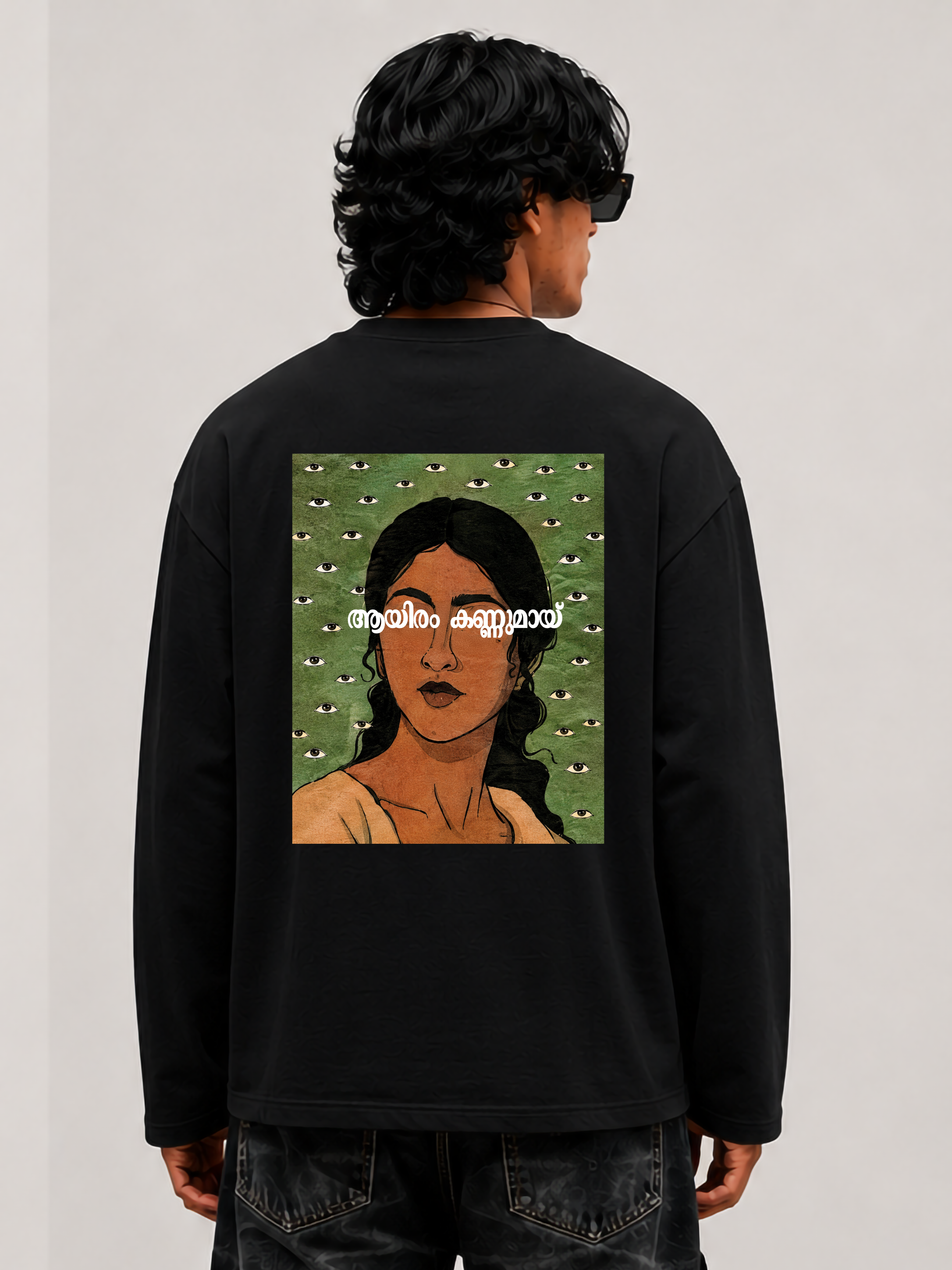 1000 eyes Black fullsleeve T-shirt