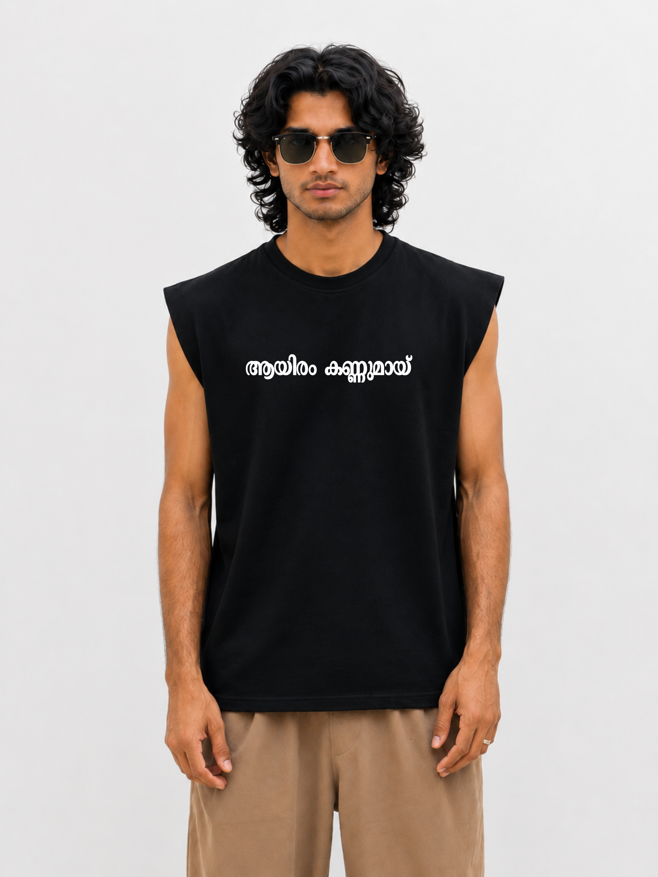 1000 eyes black Sleeveless tee