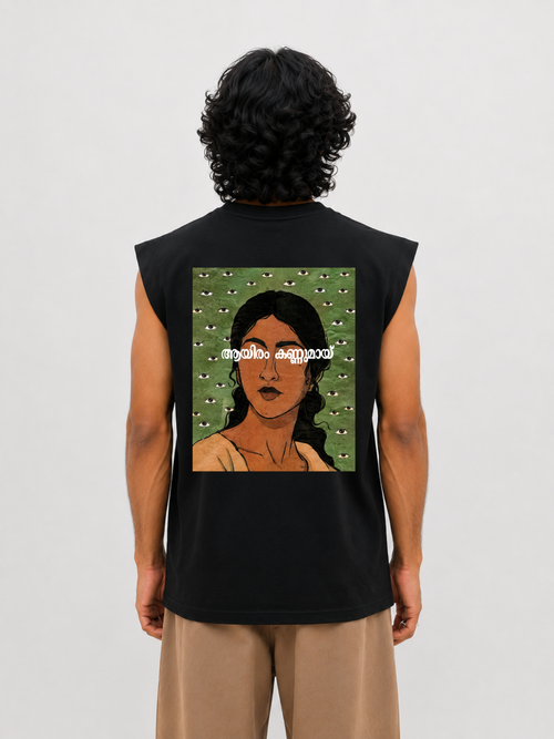 1000 eyes black Sleeveless tee