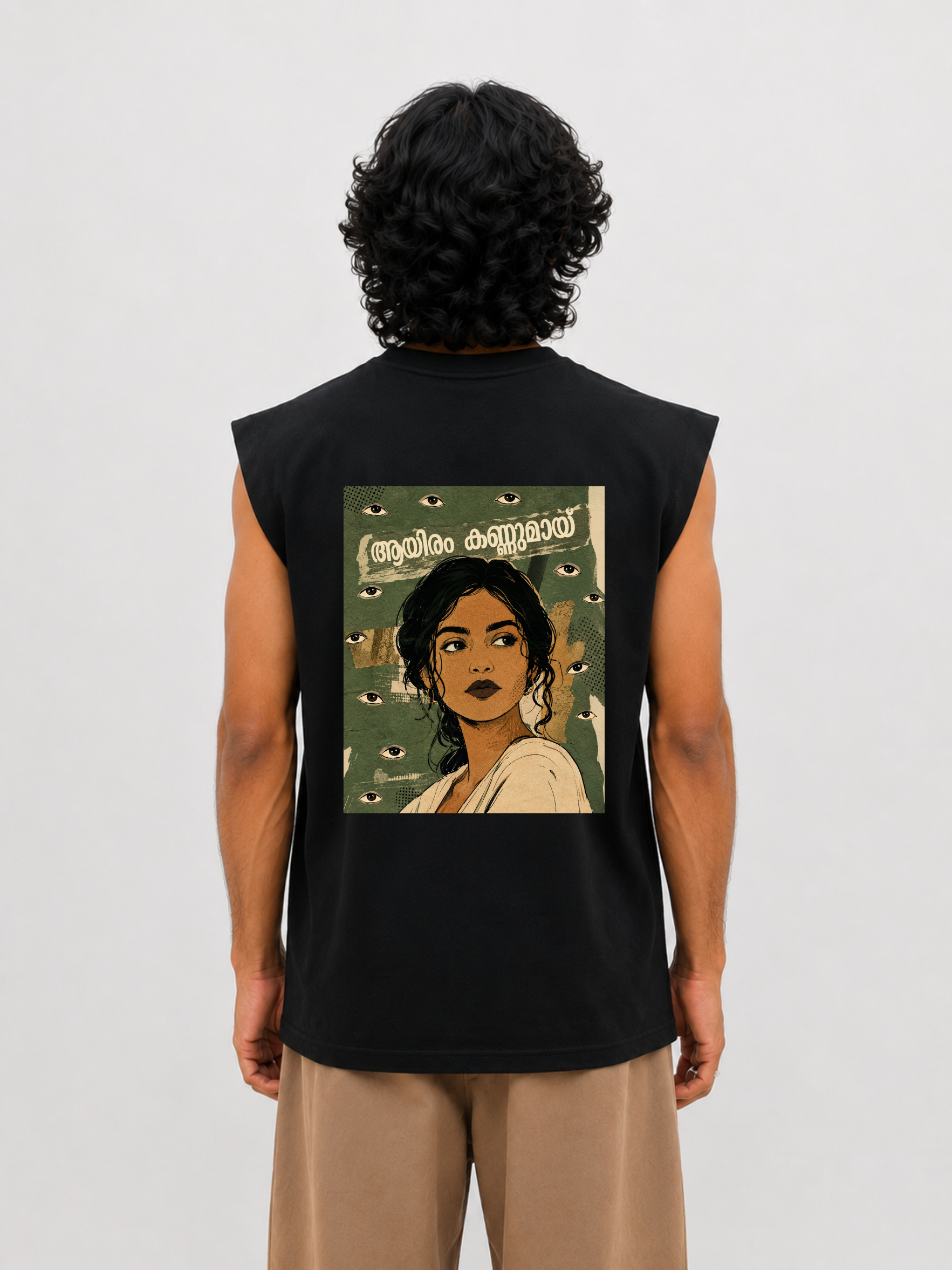 1000 eyes new black Sleeveless tee
