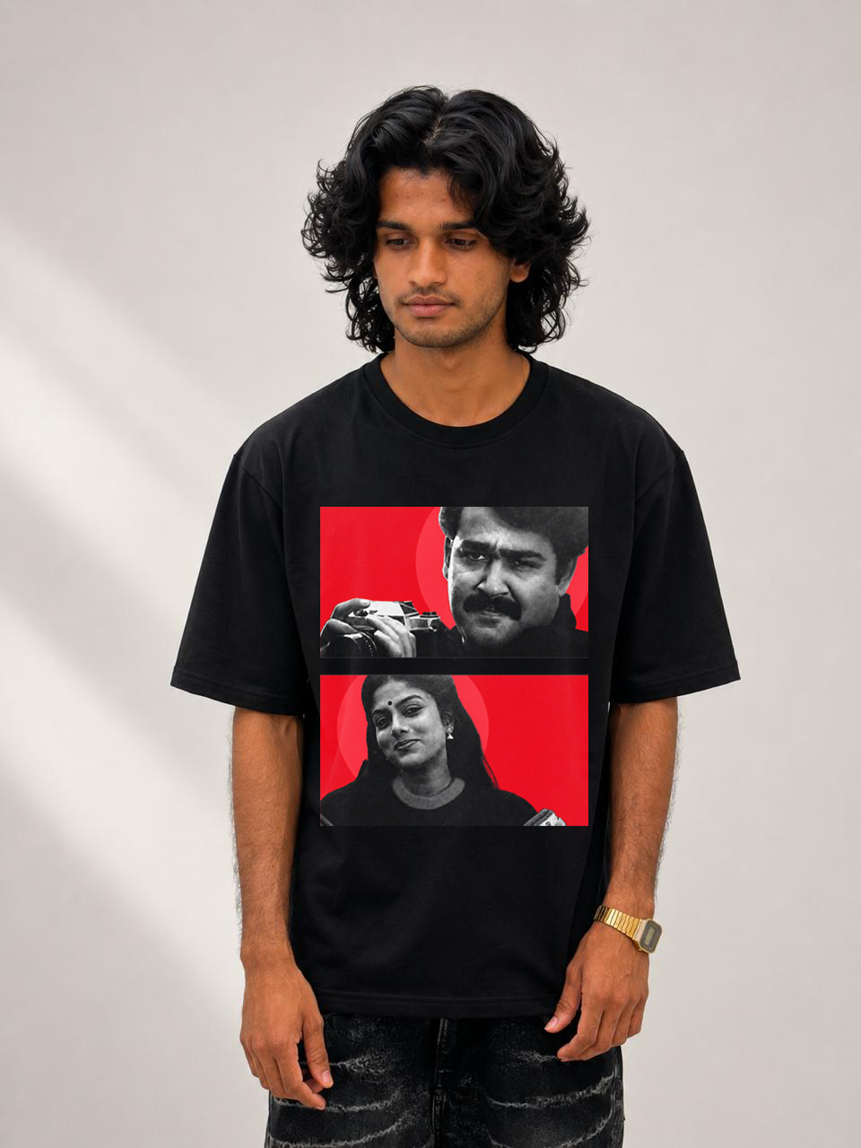 Chithram Black Five sleeve T-shirt