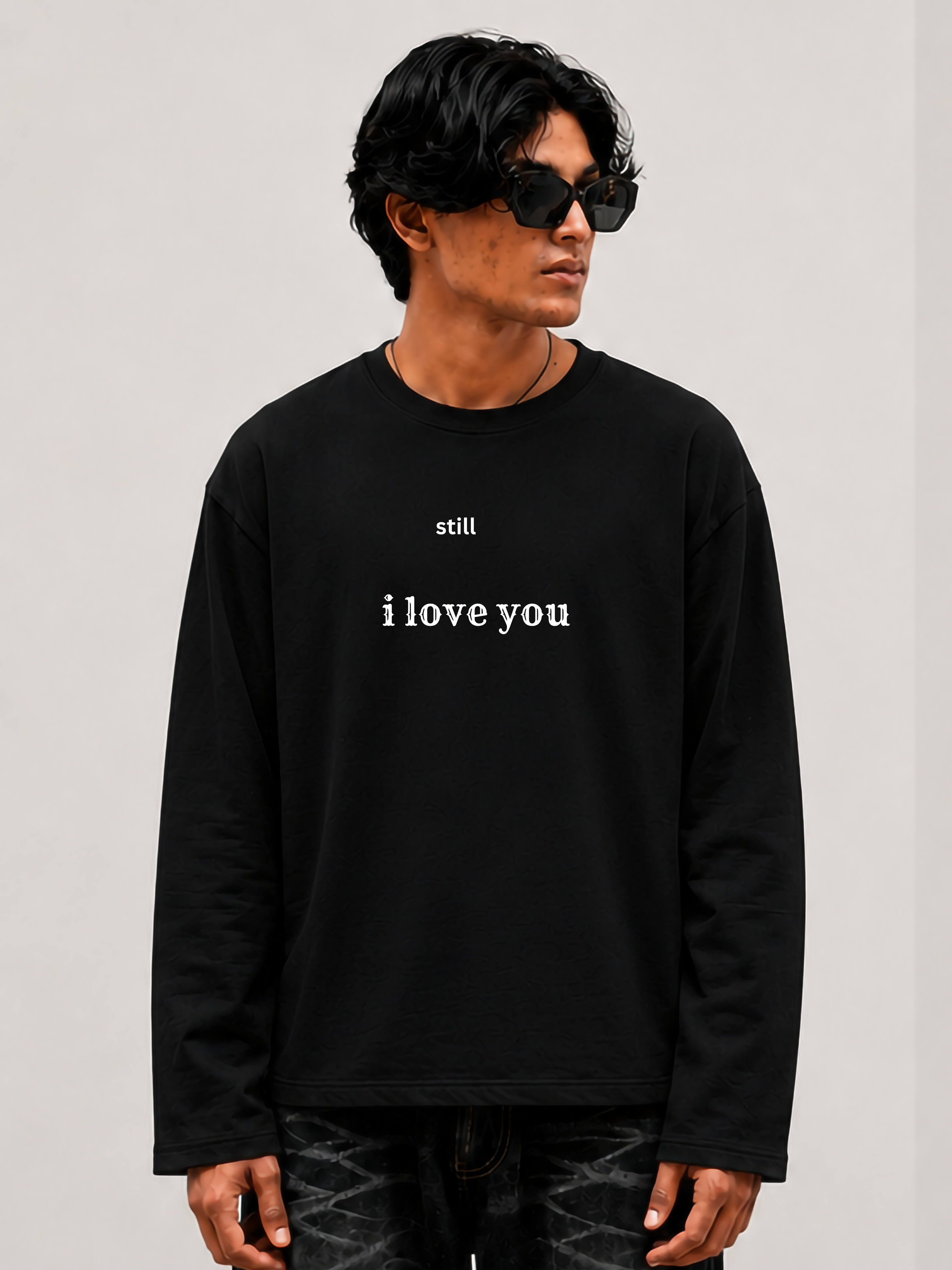still i love you Black fullsleeve T-shirt